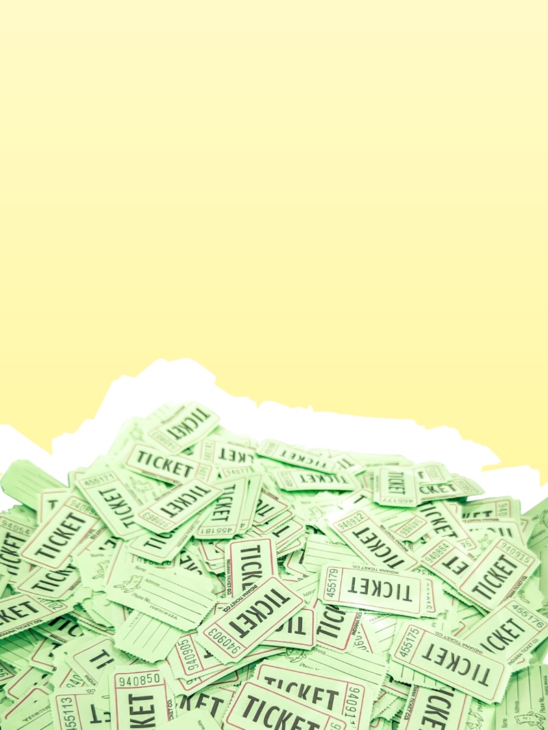 Pile of tickets representing event and ticket sales services